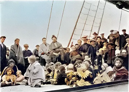 Immigrant Children on the Deck of a Cunard Steamer.