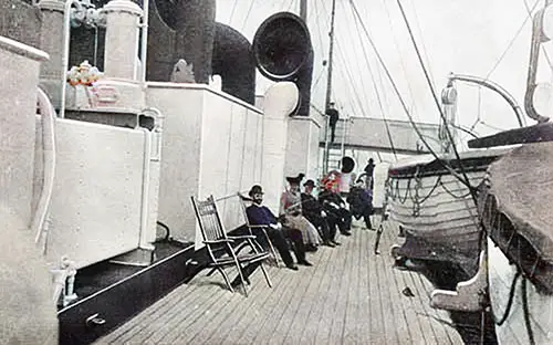 View of the Upper Promenade Deck of The RMS Ultonia.