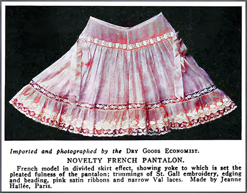 Novelty French Pantalon by Jeanne Hallée, Paris.