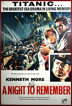 A Night to Remember (1958) Film Poster, LR, 250px, Archival Use.