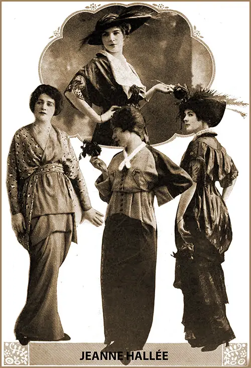 Jeanne Hallée Has Combined the Plain and Figured Silks in a Genuinely Novel Manner.