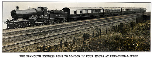The Train "Plymouth Express" Makes the Run to London in Four Hours at Phenomenal Speed.