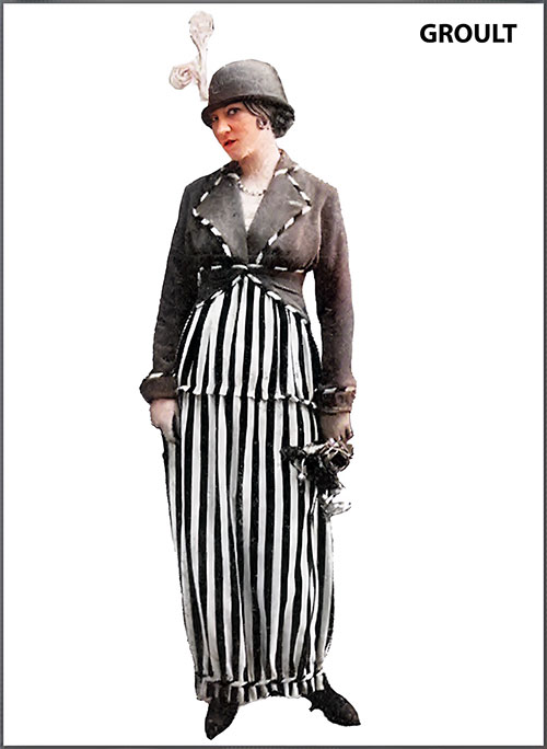 A Novel Combination of Plain and Striped Materials From Madame Groult.