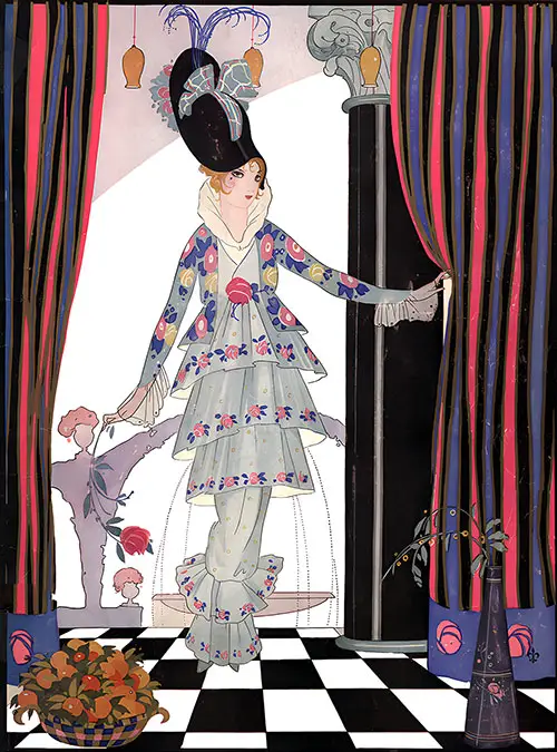 Poiret Model on the Front Cover of Harper's Bazar, August 1914.