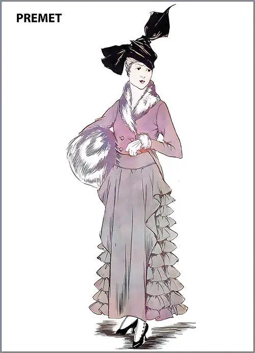 Tiers of Ruffle Break Forth at the Sides of This Premet Model, Lending the New Silhouette in a Novel Fashion.