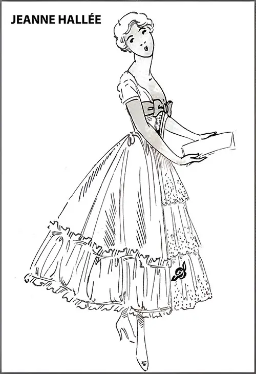 Jeanne Hallée Makes a Quaint Dress of Soft Pink Taffeta.