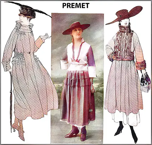 Motor Coat, Frock, and Coat from Premet.