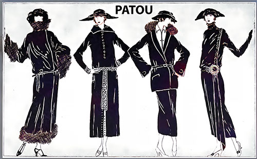 Jean Patou Has Designed a New Series of Black Frocks and Suits.