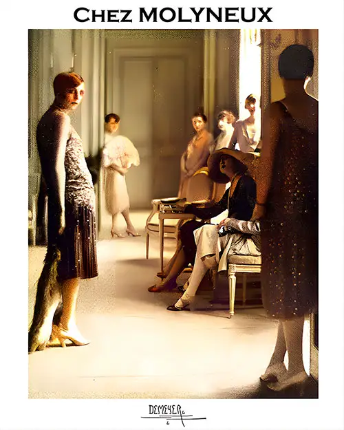 Chez Molyneux. Photo par Baron De Meyer. Tous Les Modeles Deposes.