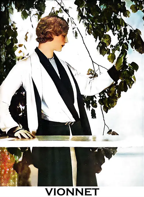 A Vionnet Creation in Black Satin and White Crêpe de Chine.