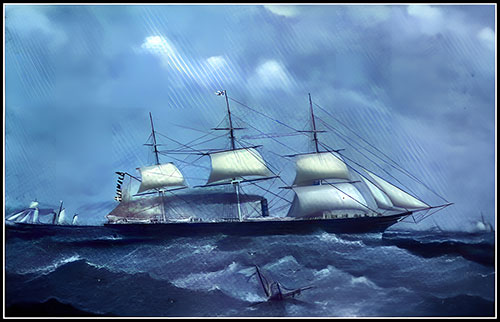 The SS United Kingdom (1857) of the Anchor Steamship Line.