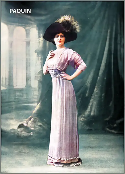 Mlle Berthe Bady Wearing an Afternoon Gown by Paquin.