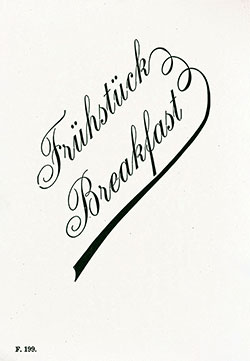 SS Deutschland Breakfast Bill of Fare 26 February 1902