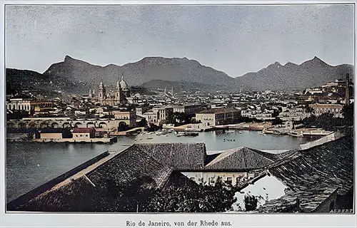 View of Rio de Janeiro from the roadstead circa 1892.