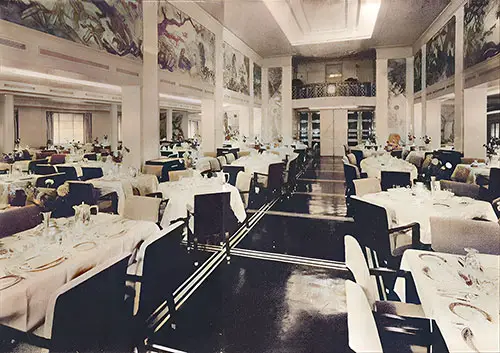 First Class Dining Room, SS America (1940).
