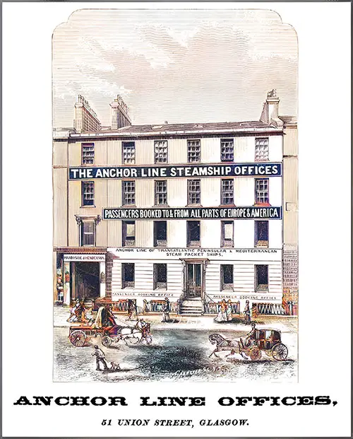 Anchor Line Offices in Glasgow, Scotland, 1872.