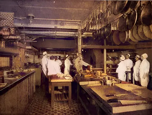 GGA Image ID # 2255336187 First Class Galley on the RMS Olympic Showing Chefs, Cooks, and Assistants, 1911.