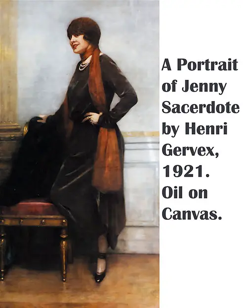 A Portrait of Jenny Sacerdote by Henri Gervex, 1921. Oil on Canvas.