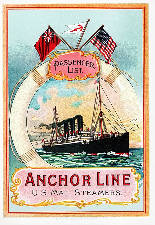 SS Anchoria First and Second Cabin Passenger List, 4 June 1903, Enhanced by Photoshop to Show Detail.