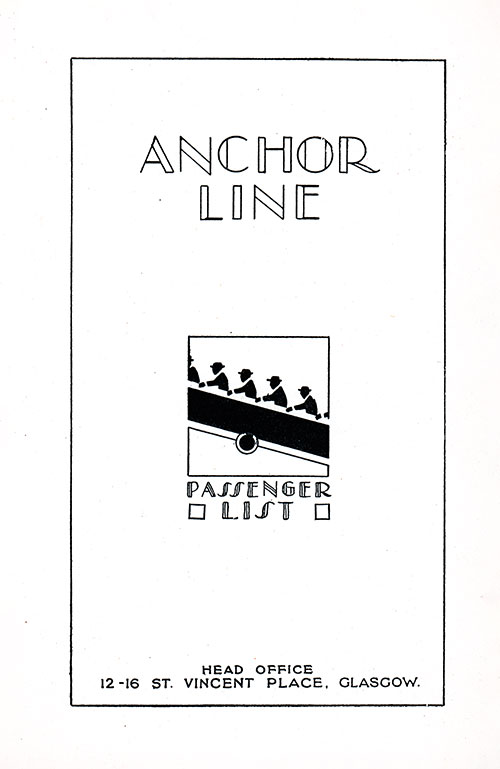 Title Page, TSS California Cabin and Tourist Third Cabin Passenger List, 10 July 1931.