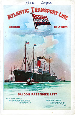 Passenger Manifest, Atlantic Transport Line, SS Minnehaha, 1902