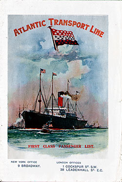 1910-02-05 Passenger Manifest for the SS Minnehaha