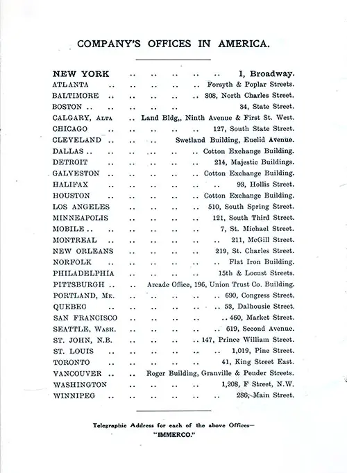 Atlantic Transport Line Company Offices in America. SS Minnekahda Tourist Third Cabin Passenger List, 11 July 1925.