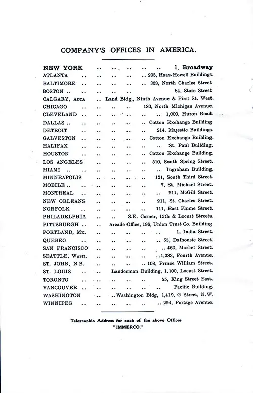 ATL Company Offices in America. SS Minnekahda Tourist Third Cabin Passenger List, 21 July 1928.