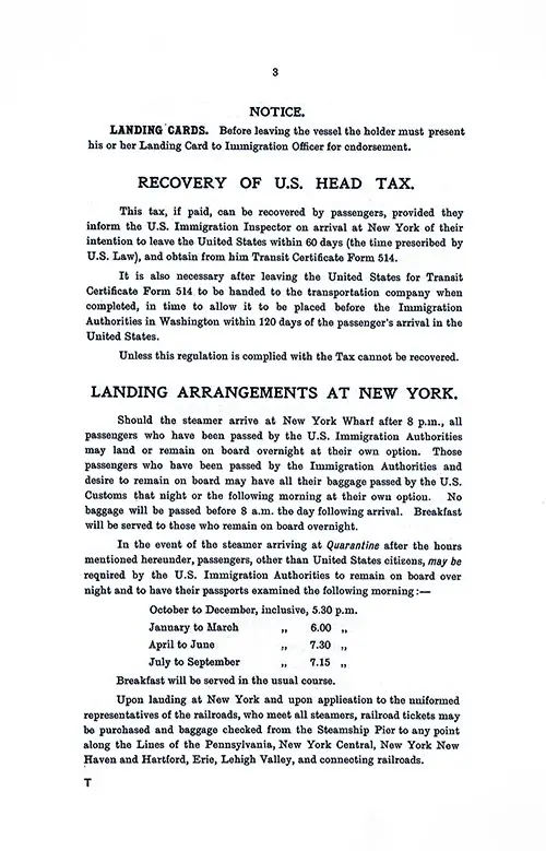 Recovery of U.S. Head Tax and Landing Arrangements at New York. SS Minnekahda Tourist Third Cabin Passenger List, 12 July 1930.