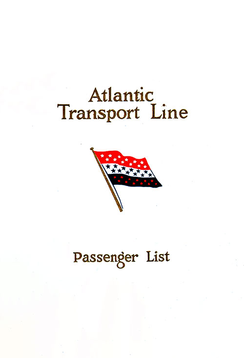 Front Cover, SS Minnesota Tourist Third Cabin Passenger List, Departing 11 June 1927 From New York to London via Boulogne-sur-Mer.