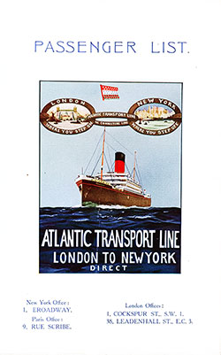 1927-10-15 Passenger Manifest SS Minnesota