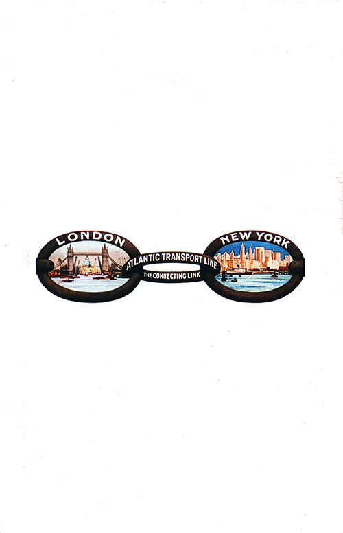 Back Cover Graphic Shows Three Chain Links With the Middle Link Stating Atlantic Transport Line-The Connecting Line Between London on the Link With a Scene of London and New York on the Link With a Scene of the Skyline. SS Minnesota Tourist Third Cabin Passenger List, 1 September 1928.