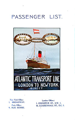 1927-04-23 Passenger Manifest SS Minnewaska