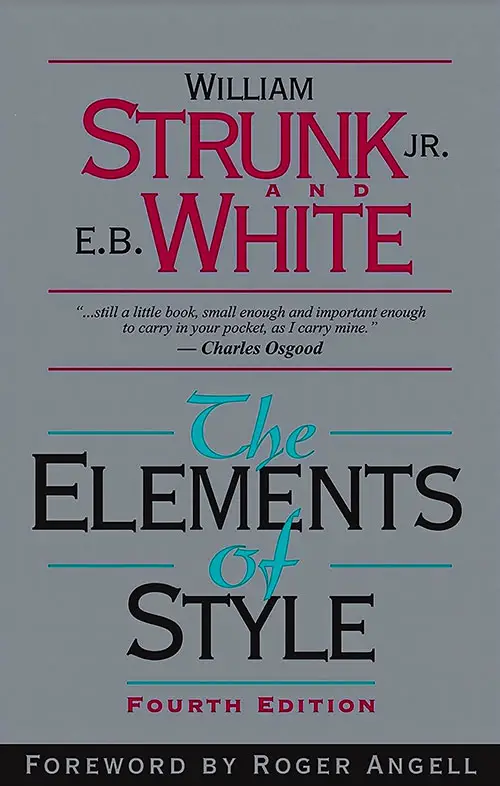 Front Cover, The Elements of Style by William Strunk, Jr., Fourth Edition.
