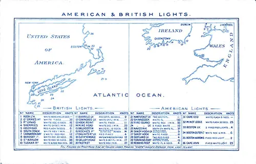 American and British Lights in the Atlantic Ocean, 1904.