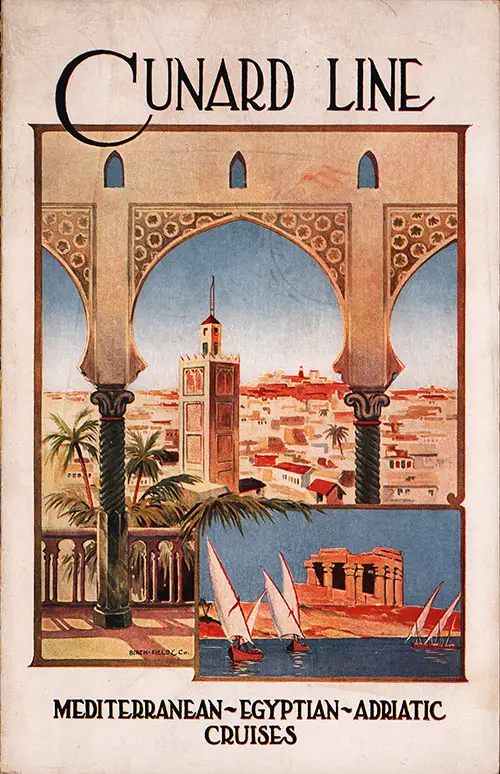 Front Cover, Cunard RMS Saxonia Saloon Passenger List - 21 August 1912