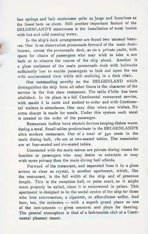 Red Star Line New Triple Screw SS Belgenland [Promotional Article], Part 2. SS Lapland Cabin Class Passenger List, 8 August 1923.