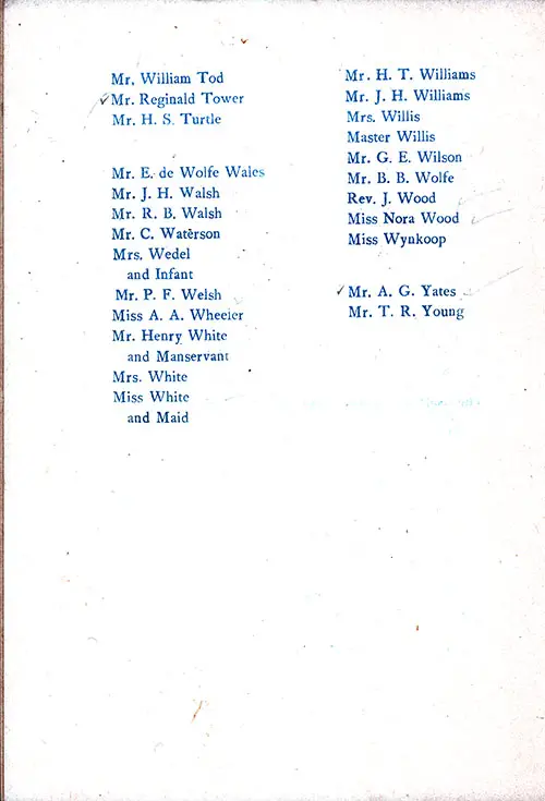 GGA Image ID # 2380712cae List of Saloon Passengers, Part 4 of 4, Tod-Young. RMS Germanic Saloon Passenger List, 22 July 1896.