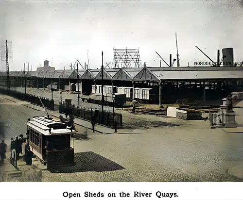 Open Sheds on the Scheldt River Quays at Antwerp.