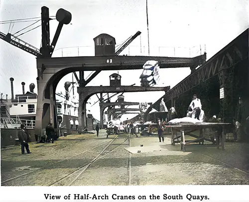 View of Half Arch Cranes on the South Quays at Antwerp.