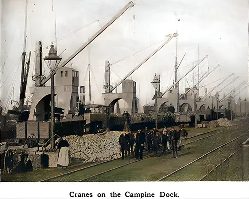 Cranes on the Campine Dock at Antwerp.