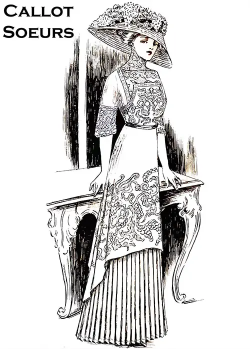 GGA Image ID # 21810ed030 Drawn in Paris Is a Practical Afternoon Costume From the House of Callot Soeurs.