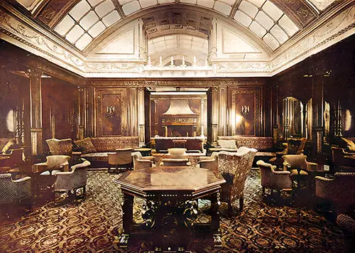 First Class Smoking Room on the RMS Mauretania, 1907.