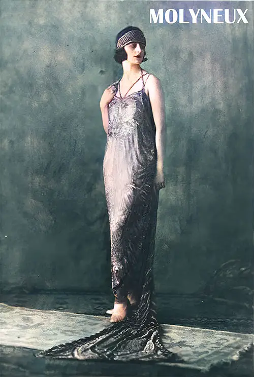 A Golden Gown for a Modern Sultana: Made For the Wife of Fuad I, Sultan of Egypt. This Exquisite Embroidered Evening Gown, Designed Specifically for Her Highness the Sultana of Egypt by Captain Molyneux, Features Shimmering Fabric and Intricate Embroidery With In-Fold Tubes and Cut Beads.