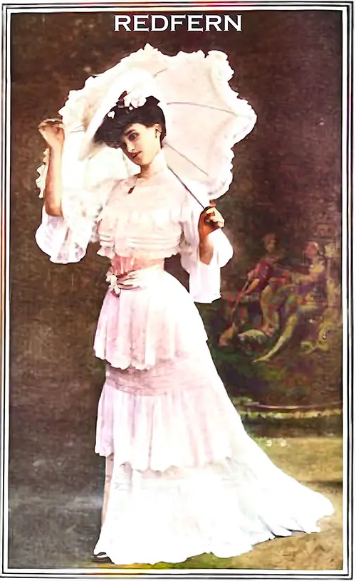 Casino Dress by Redfern. The Illustrated Gown Accurately Depicts Dress Styles Seen at the Casino and on the Promenade During the Afternoon.