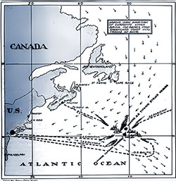 GGA Image ID # 105425a1c3 Map Showing Where The RMS Titanic Sank on 15 April 1912