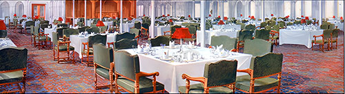 Plate II: The First Class Dining Saloon of the White Star Liner Olympic.