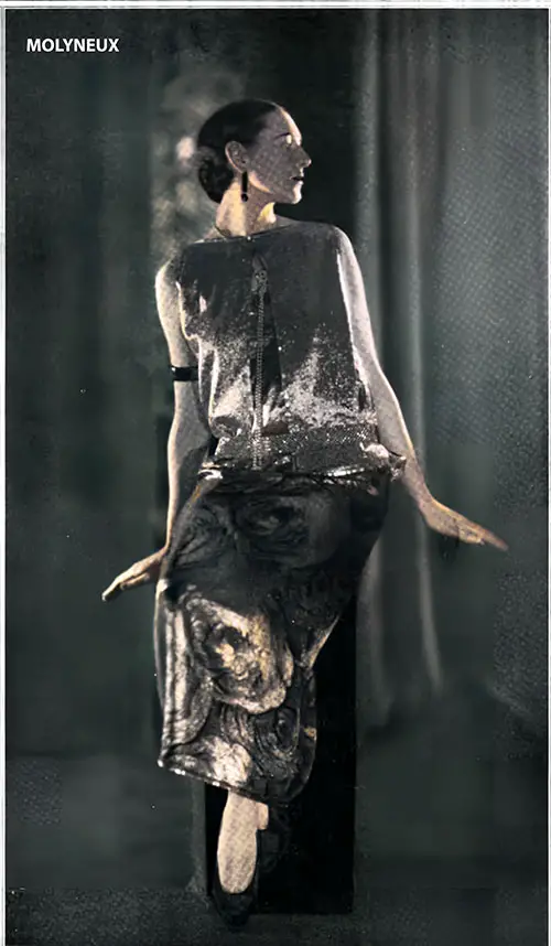 This Molyneux Gown Strikes a Unique Balance; It Is Somewhat Too Austere for the Orient Yet Too Exotic for the New World. However, It Perfectly Embodies the Subtle Charm of Paris and Molyneux.