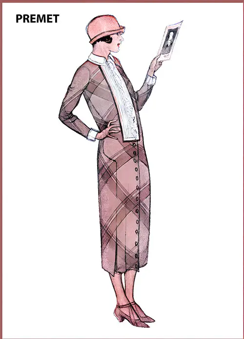 Premet Model in Slim, Boyish Lines, and Plaided Brightly.
