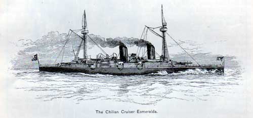 The Chilian Cruiser Esmeralda.